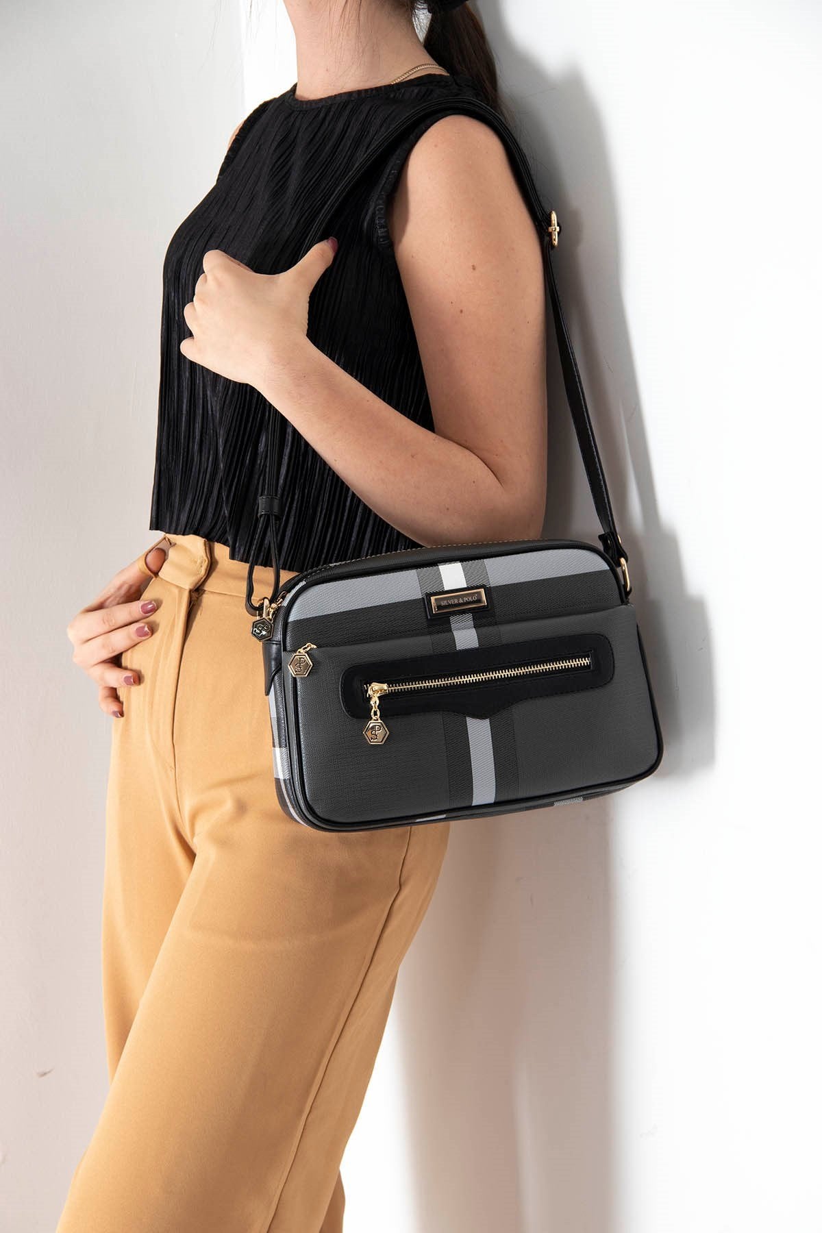 Silver & Polo Siyah - Siyah SP491 Kadın Çapraz Çanta