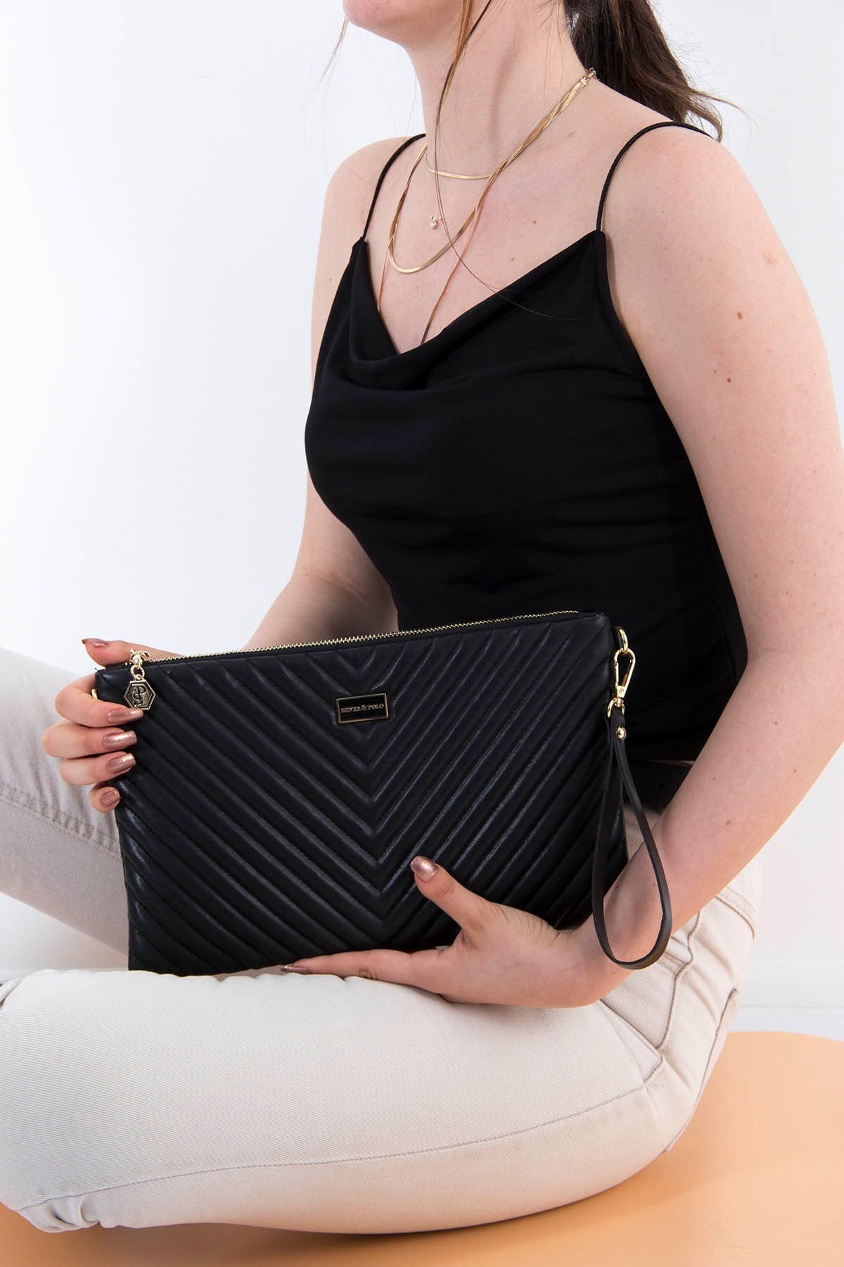 Silver & Polo Siyah - Siyah SP1034 Kadın Portföy & Clutch