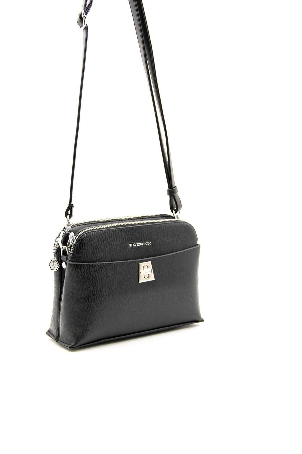 Silver & Polo Siyah - Siyah SP623 Kadın Çapraz Çanta