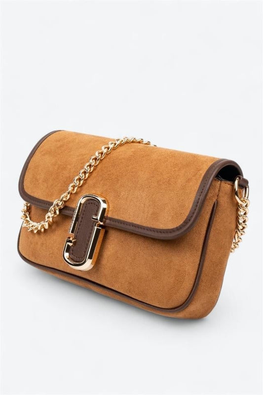 SP1171 Kadın Omuz Çantası Süet Taba - Kahve SP1171-M12 - 4