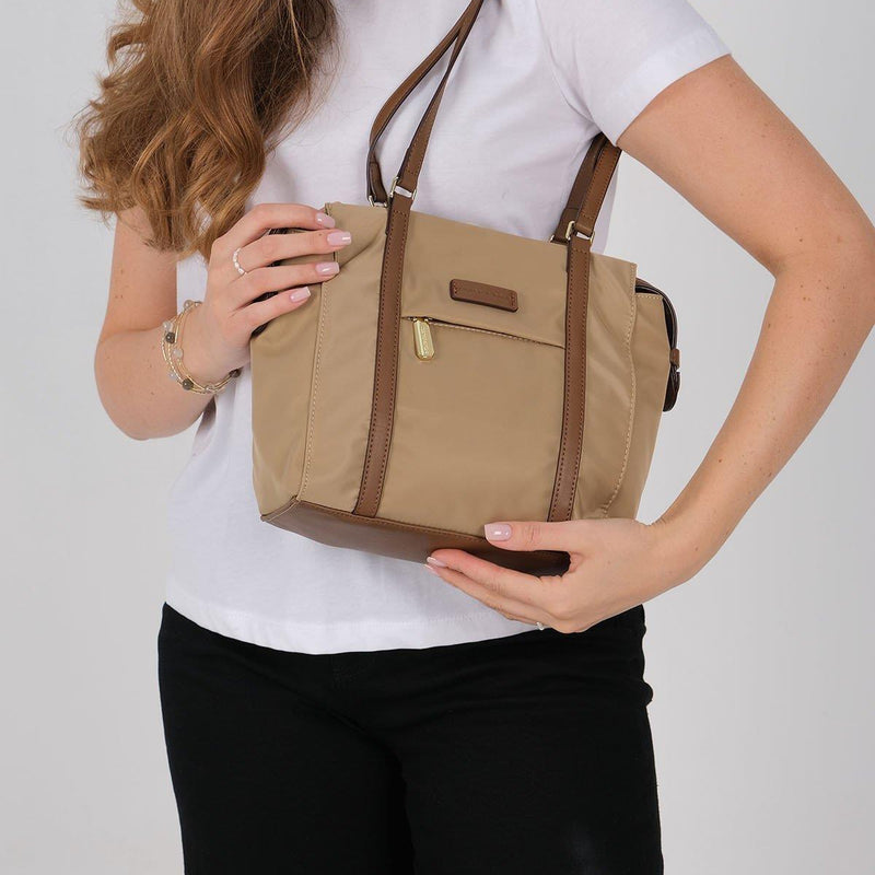 SP1215 Kadın Omuz Çantası Saten Vizon - Camel SP1215-M206 - 4
