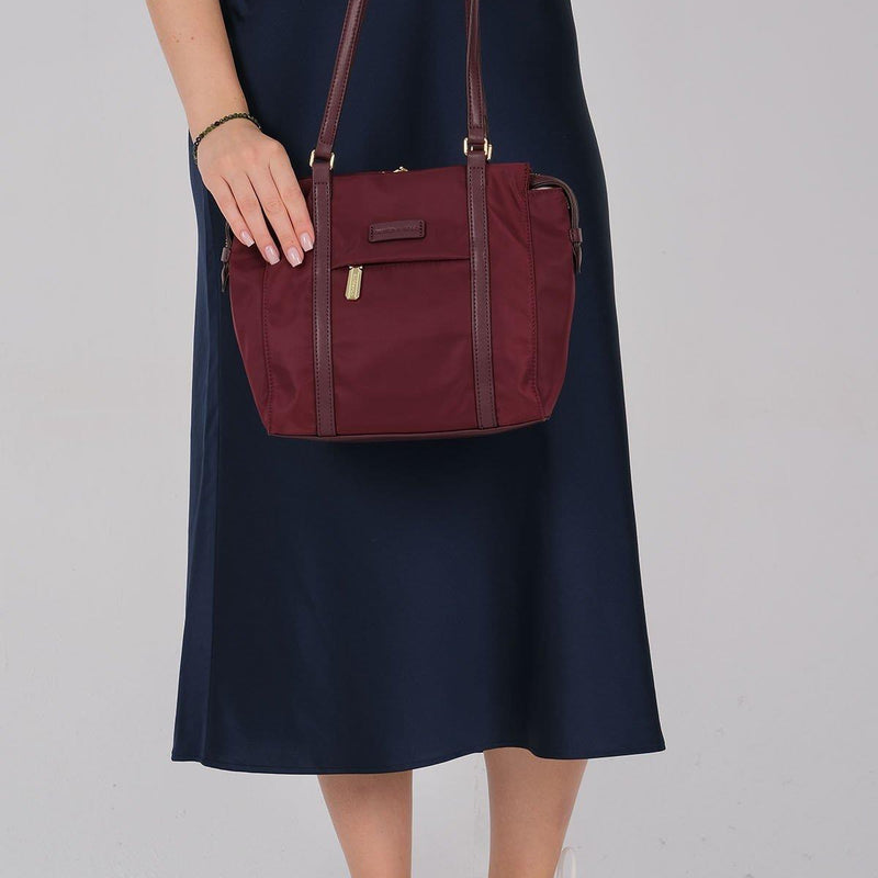 SP1215 Kadın Omuz Çantası Saten Bordo - Bordo SP1215-M206 - 1