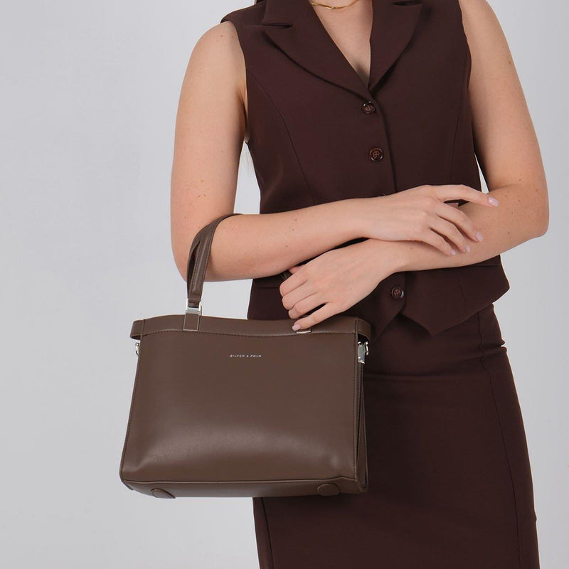 SP1237 Kadın El Çantası Cilt Kahve - Kahve SP1237-M207 - 2