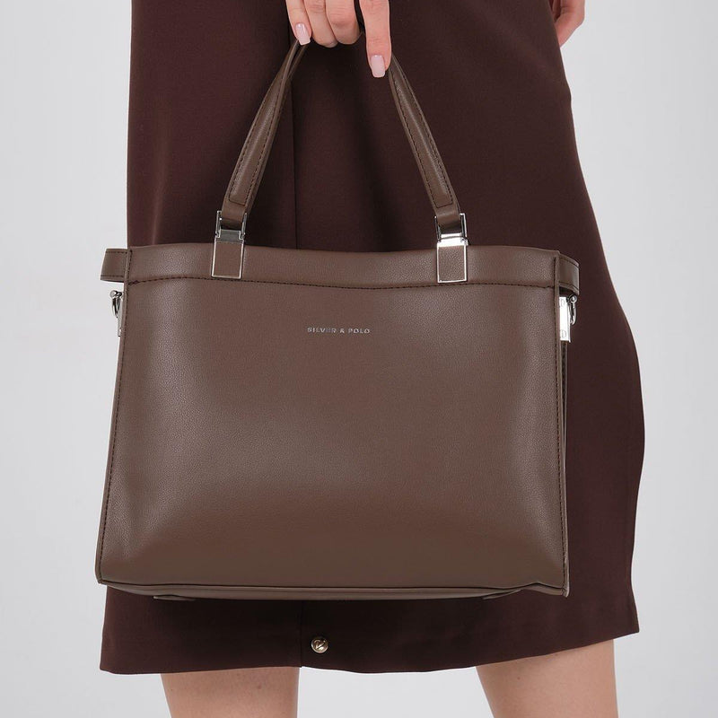SP1237 Kadın El Çantası Cilt Kahve - Kahve SP1237-M207 - 5