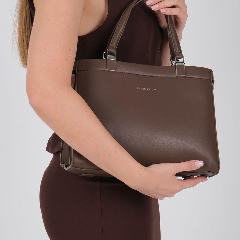 SP1237 Kadın El Çantası Cilt Kahve - Kahve SP1237-M207 - 7