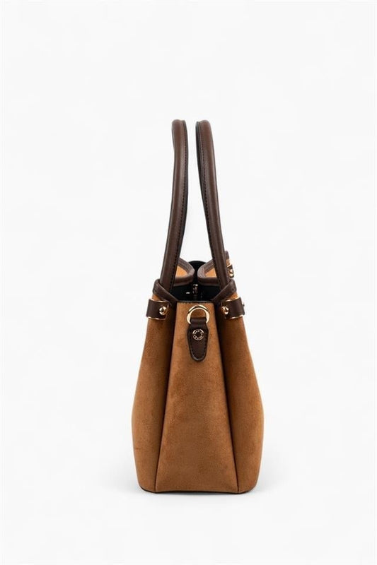 SP1254 Kadın El Çantası Süet Taba - Kahve SP1254-M12 - 3