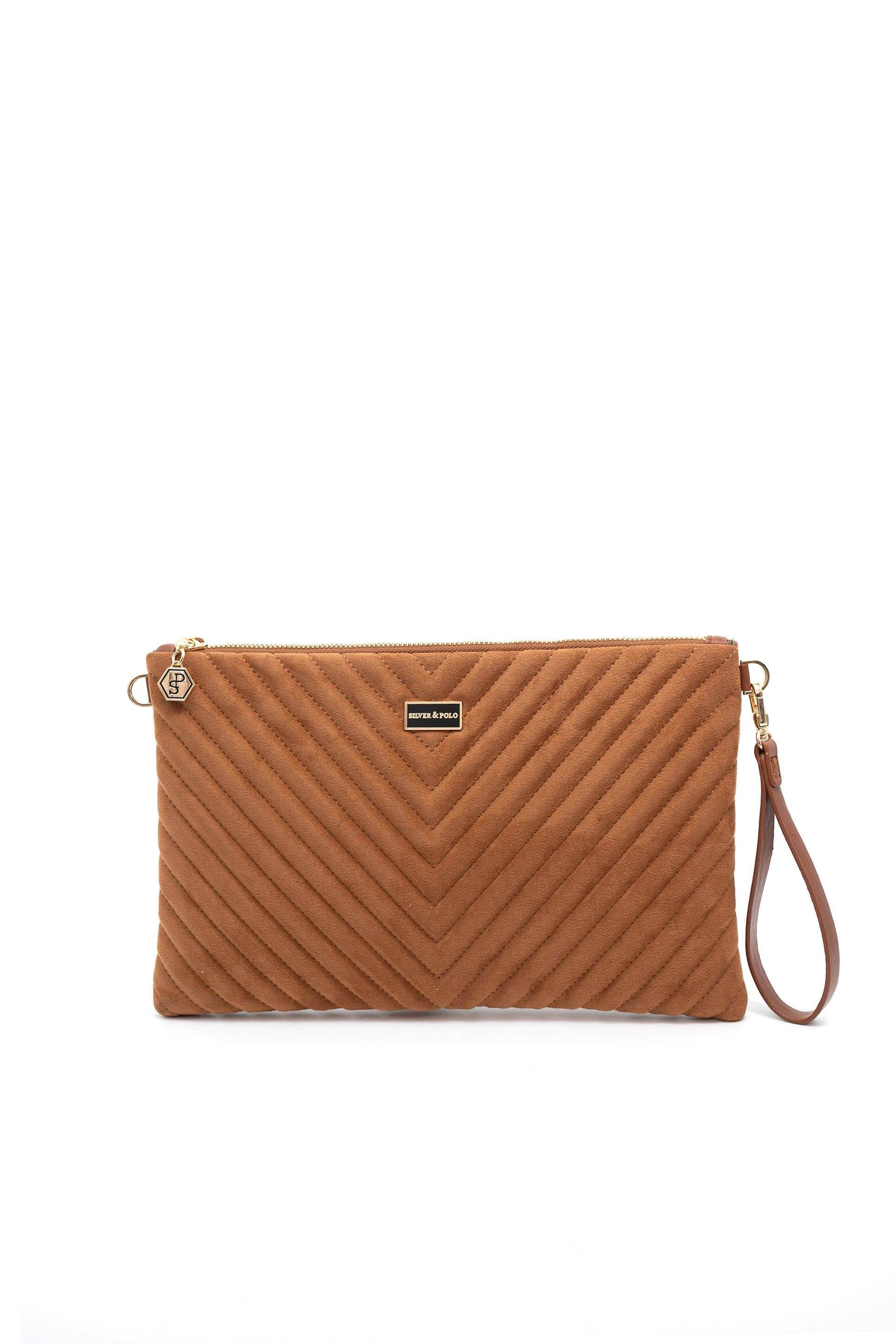 Silver & Polo Süet Taba SP1034 Kadın Portföy & Clutch