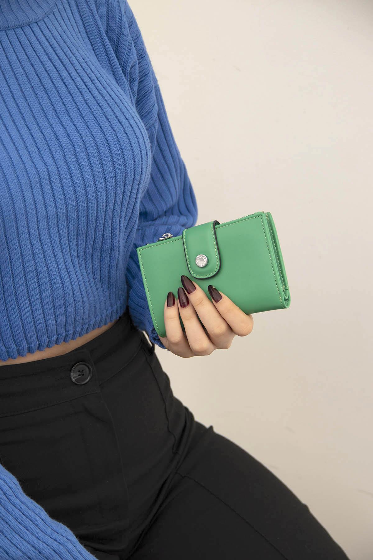 Silver & Polo Yeşil SP1107 Kadın Cüzdan & Kartlık