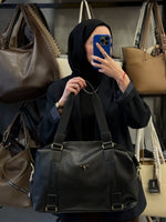 Nas Bag Siyah Victoria Kumaş Büyük Boy Kadın Seyahat Çantası - 1195