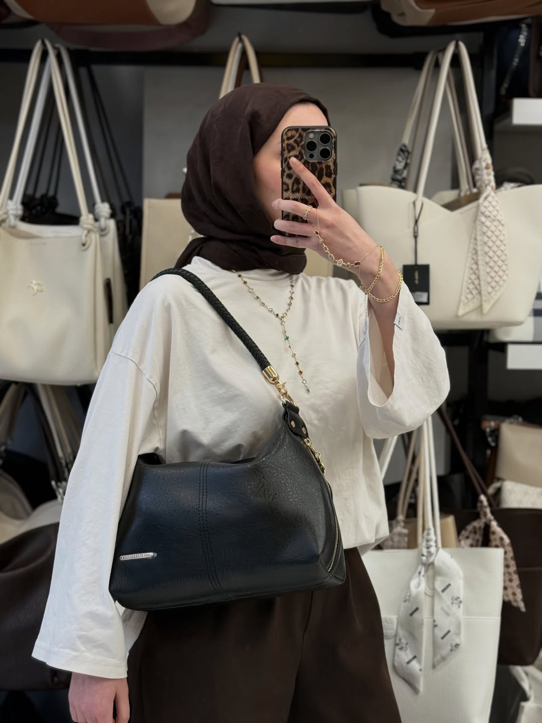 Nas Bag Kadın Siyah Şık Örgülü Askılı Omuz ve Çapraz Çanta - 1515