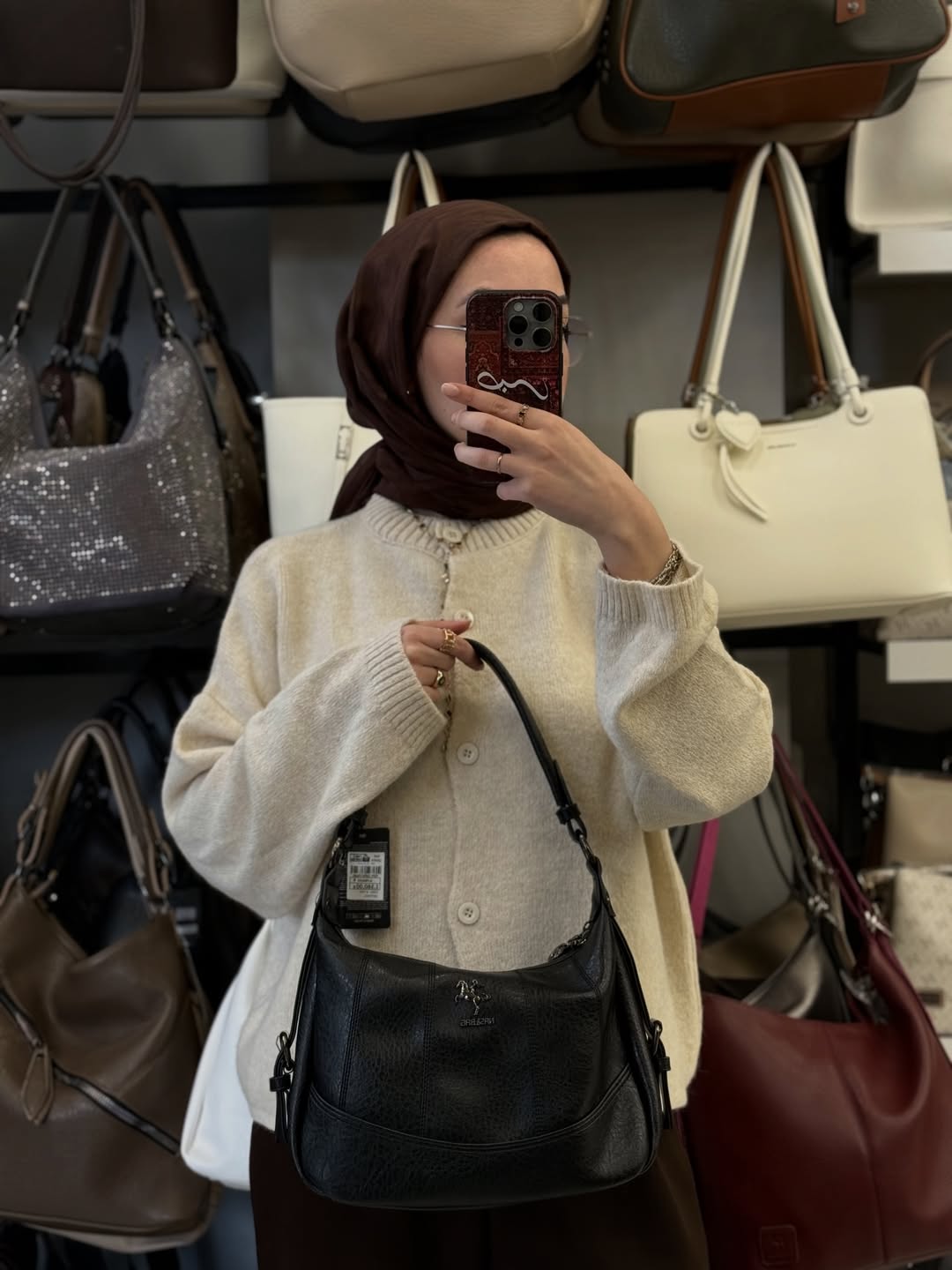 NASBAG Calven Kumaş Çok Bölmeli Siyah Omuz Çantası - 1530