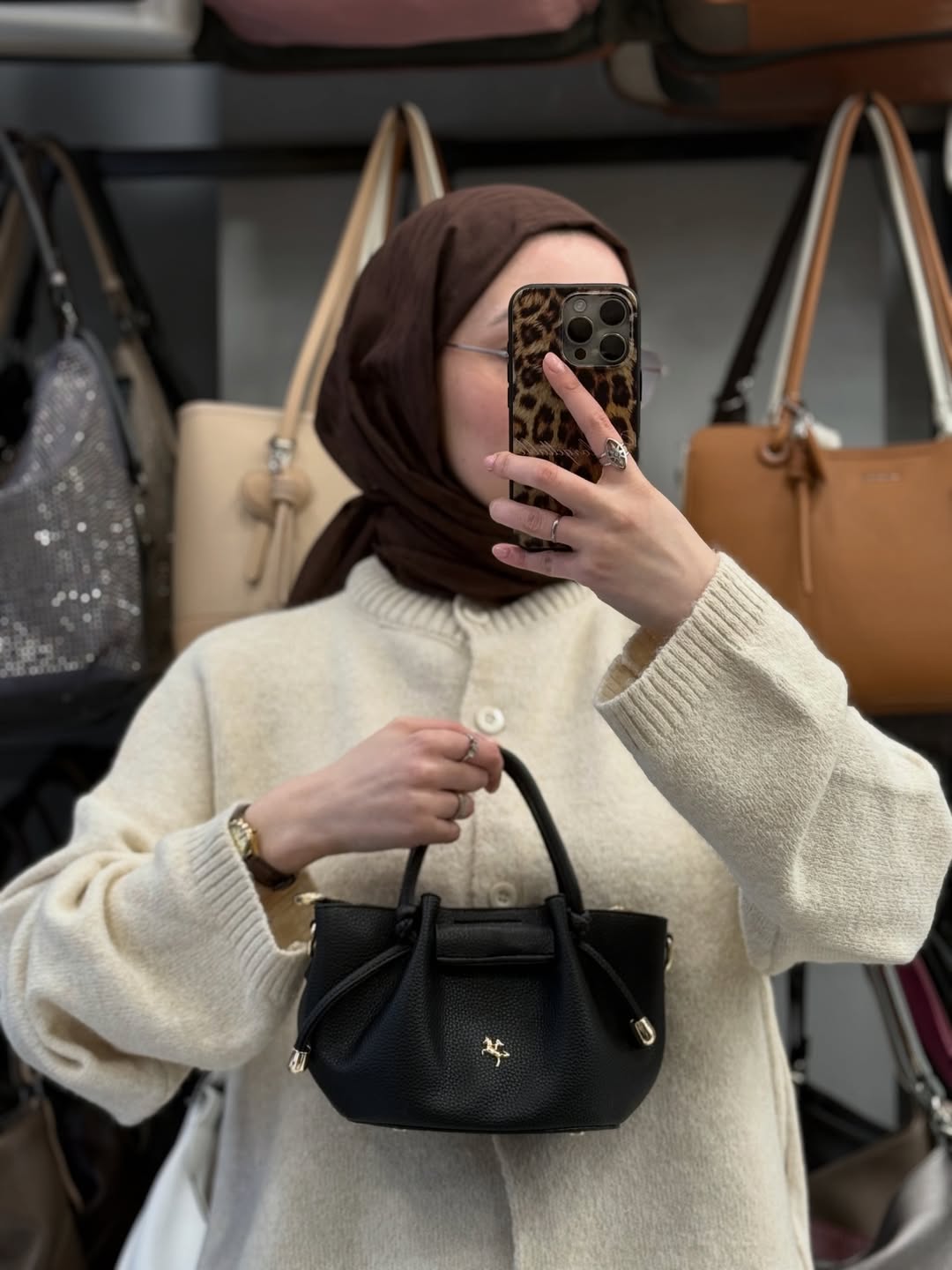 Nas Bag Kadın Mini Büzgülü Şık Siyah Çapraz Çanta - 1542