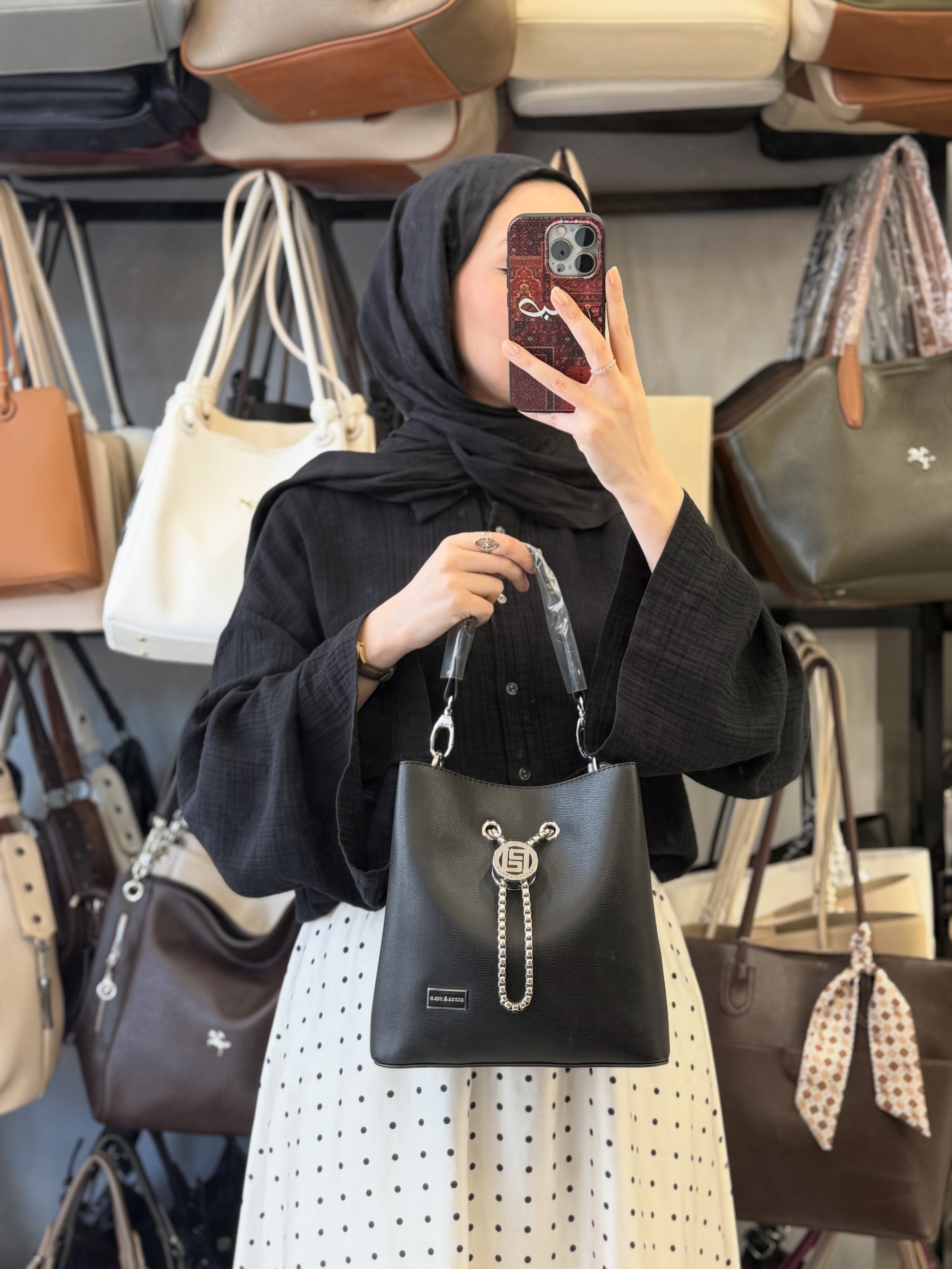 Silver Polo Siyah Klasik & Modern Mini Kova Çanta - 967