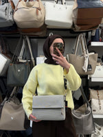 Silver & Polo Kadın Siyah Kazayağı Desen Çapraz Çanta - SP963