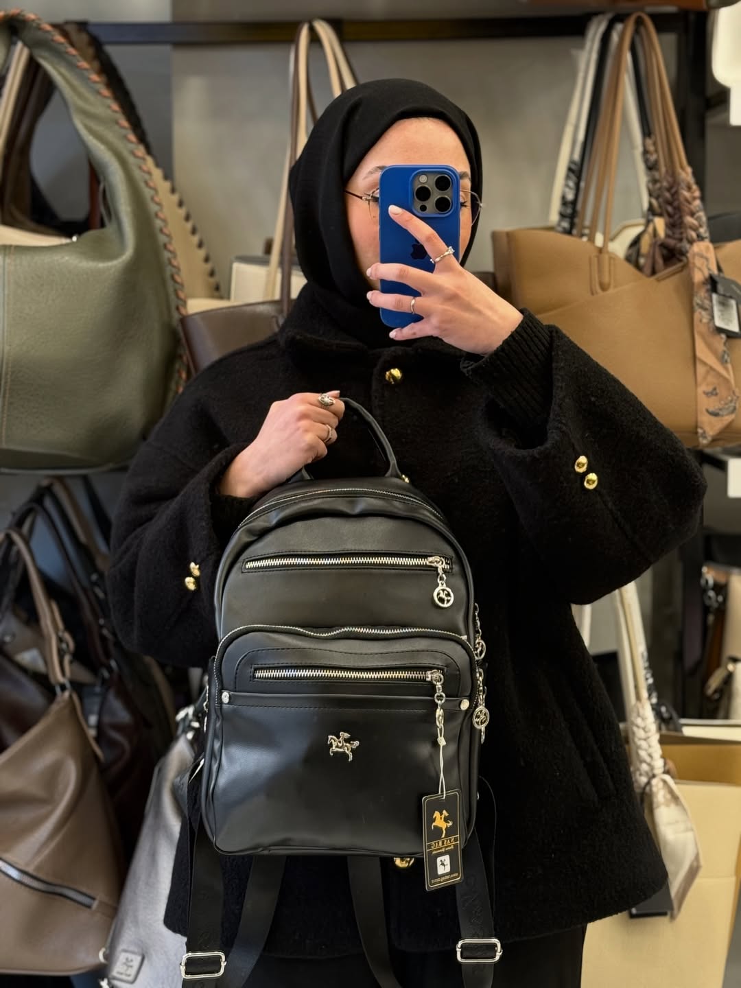 Nas Bag Siyah Victoria Kadın Çok Gözlü Sırt Çantası - 1358