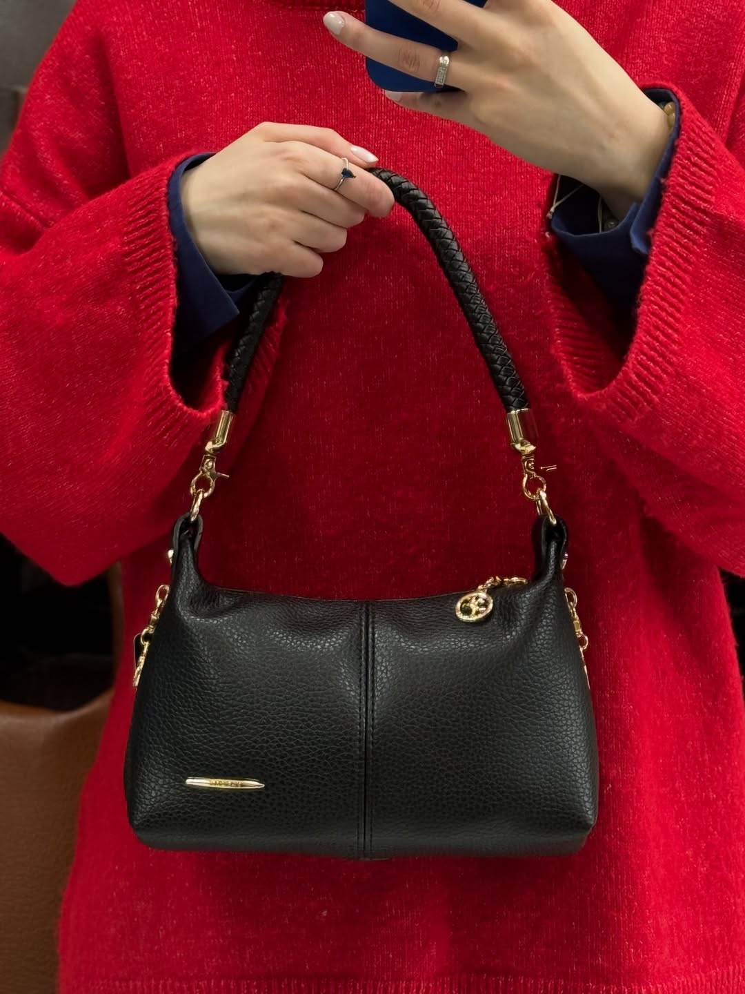 Nas Bag Siyah Victoria Kumaş Kadın Mini Omuz ve Çapraz Çanta - 1469