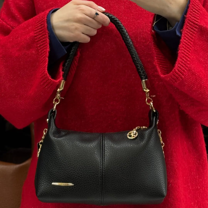 Nas Bag Siyah Lopez Kumaş Kadın Mini Omuz ve Çapraz Çanta - 1469 - 6