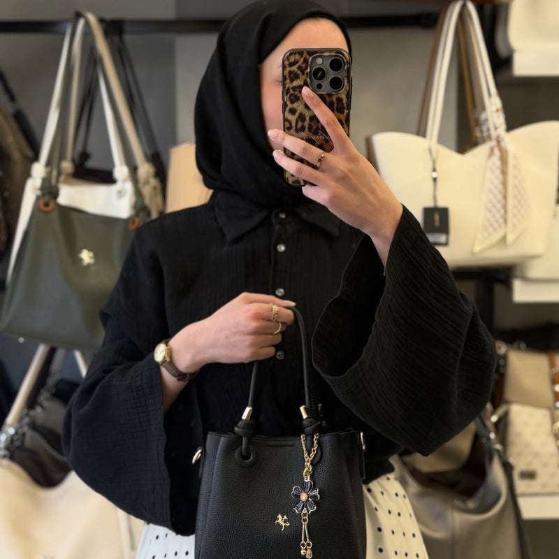 Nas Bag Kadın Charmlı Mini El ve Çapraz Çanta - 1498 - 34