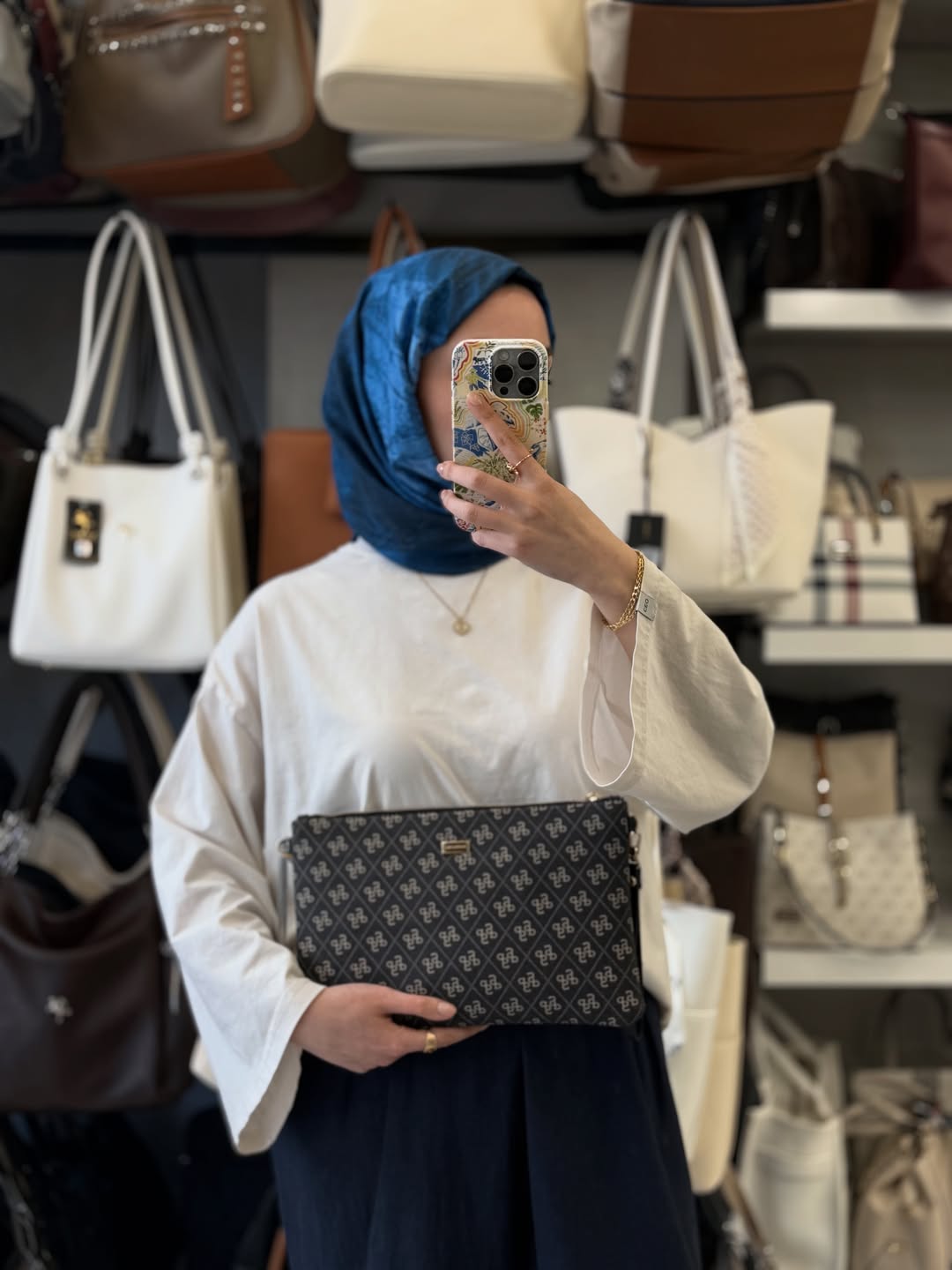 Silver Polo Siyah Monogram Kadın Portföy & Clutch - SP1034