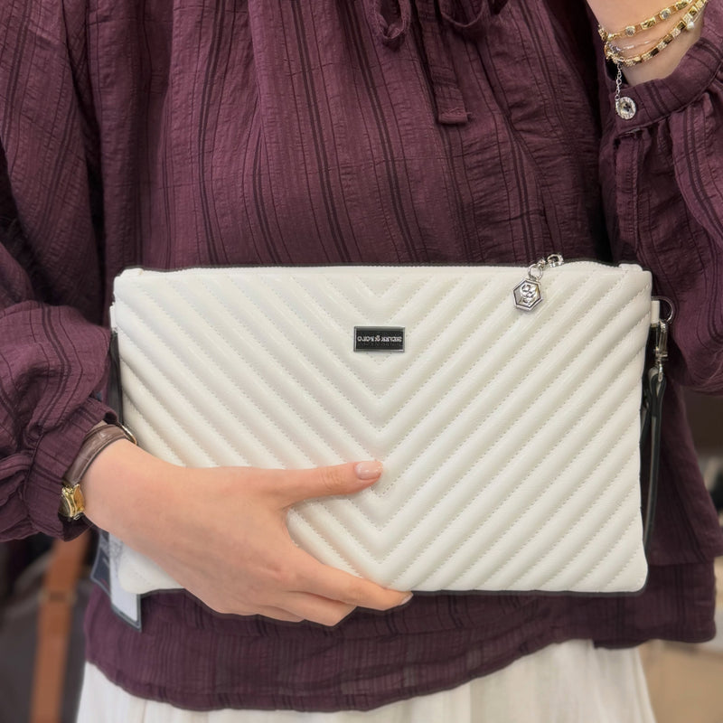 Silver Polo Beyaz Kadın Portföy & Clutch - SP1034