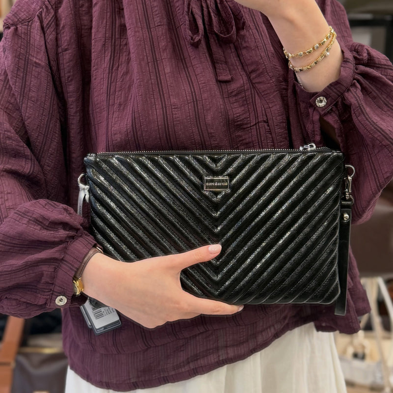Silver Polo Siyah Rugan Kadın Portföy & Clutch - SP1034