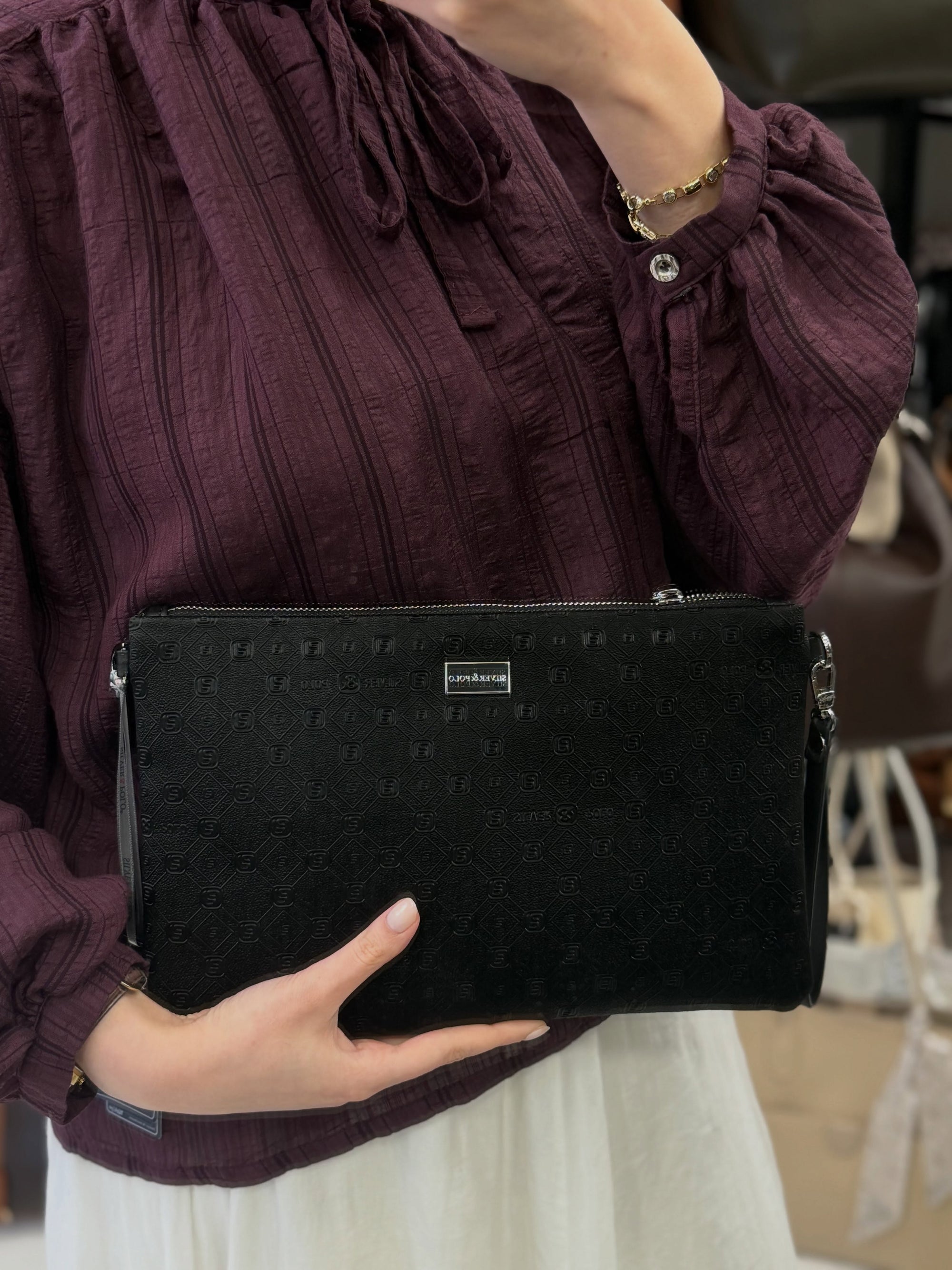Silver Polo Siyah Fashion Kadın Portföy & Clutch - SP1034