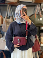 Silver Polo Bordo İki Gözlü Kalıp Kadın Çantası - SP1078