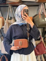 Silver Polo Taba Kahve İki Gözlü Kalıp Kadın Çantası - SP1078