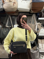 Silver & Polo Siyah Monogram Kadın Çapraz Çanta - SP1280