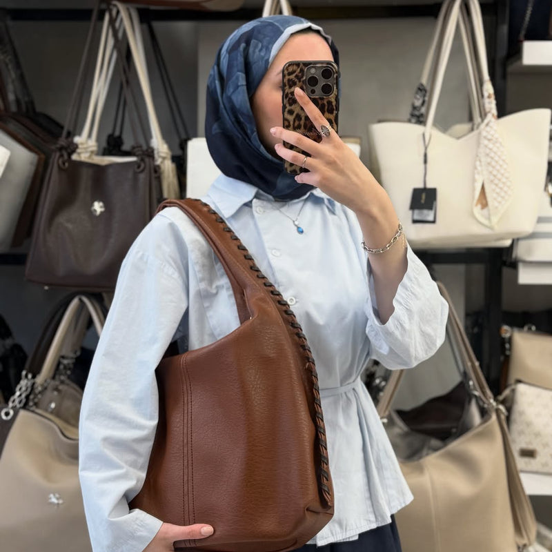 Nas Bag Kenar Örgü Detaylı Omuz Çantası - 1409 - 1