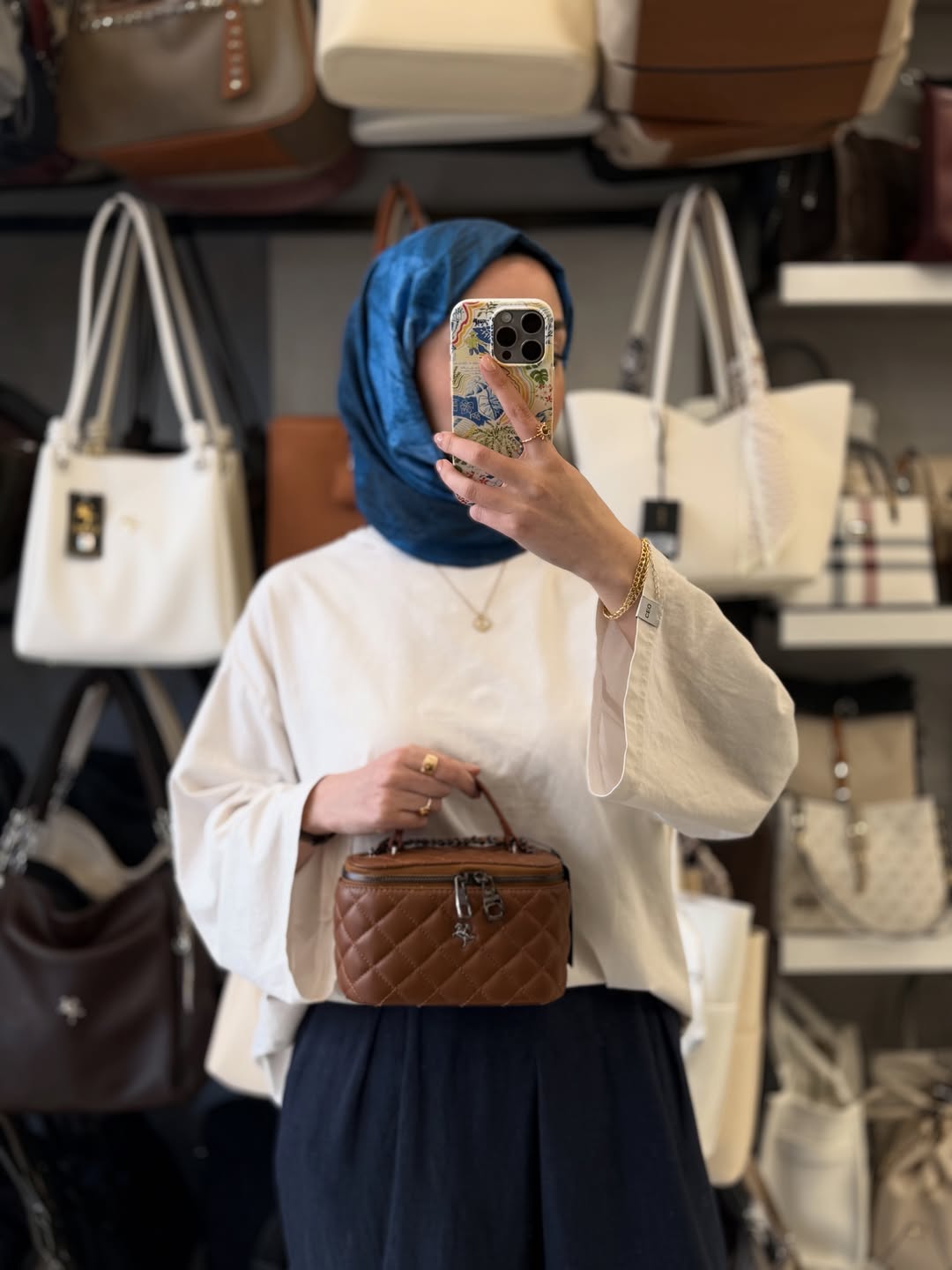 Nas Bag Taba Kapitone Desenli Mini Kutu Çanta - 1497