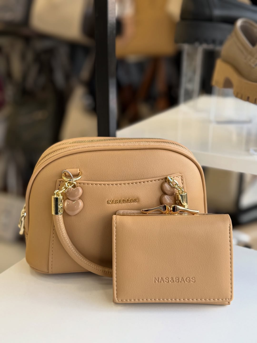 NASBAG Çok Bölmeli Kadın Taba El ve Çapraz Çantası - NS26019