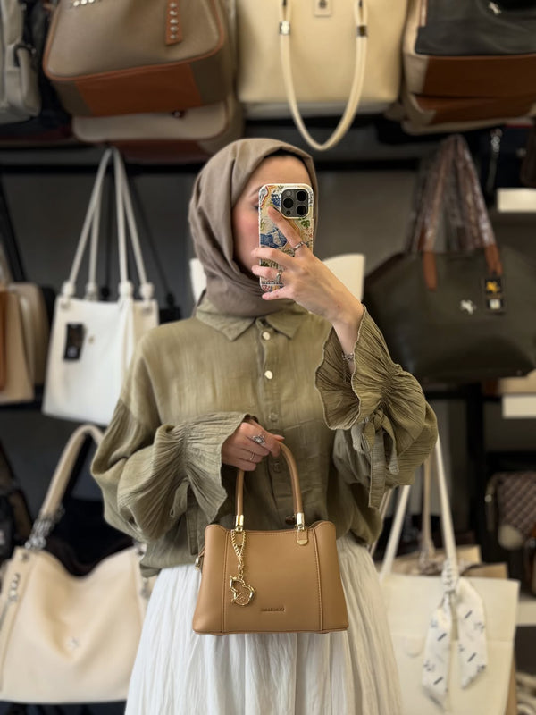 Nas Bag Taba El ve Omuz Çantası + Cüzdan Kombin Set - ns26021