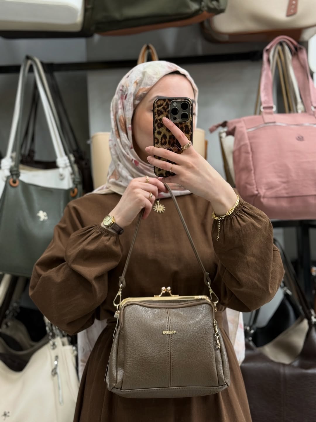 Nas Bag Burslu Klipsli Vizon Vintage Omuz ve Çapraz Çanta - 1432