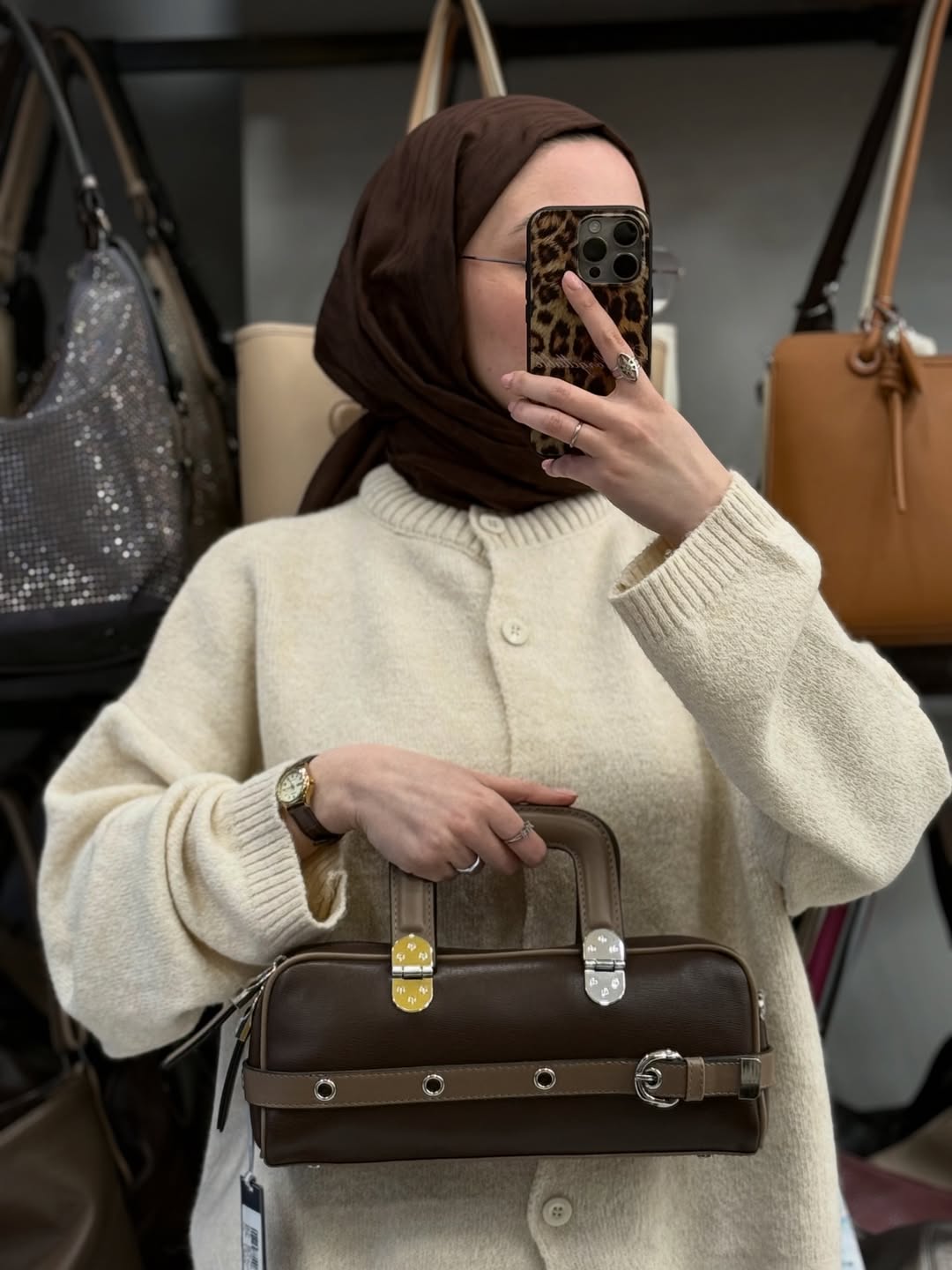 Silver & Polo Vizon Kahve El Çantası - 1258