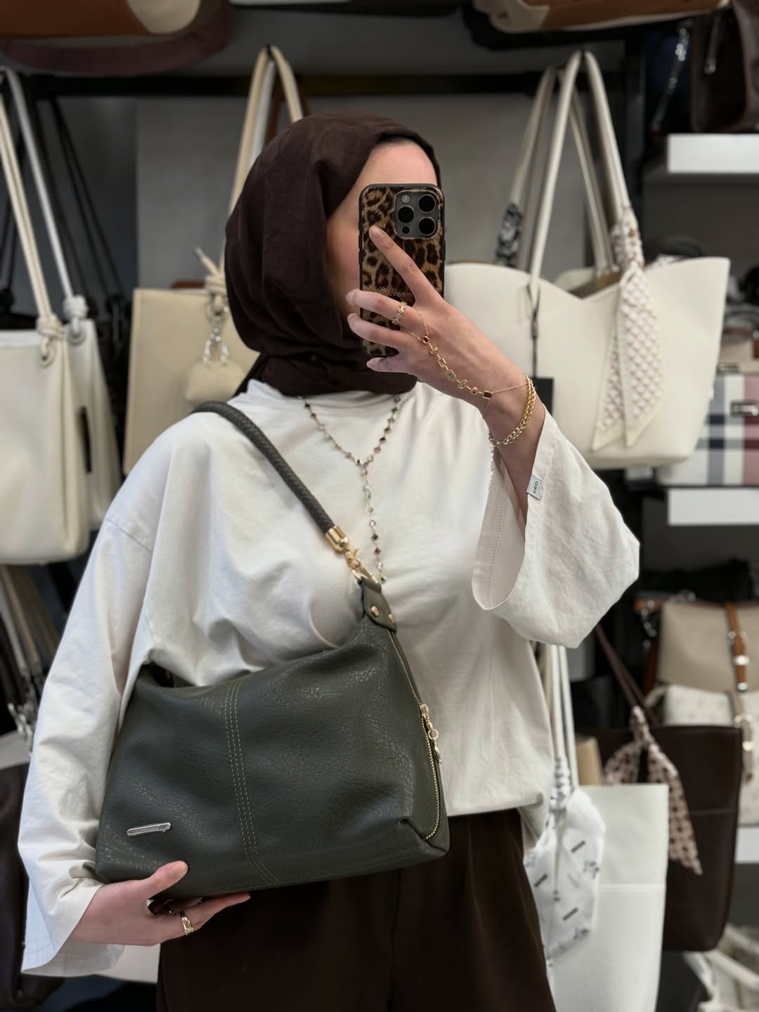 Nas Bag Kadın Yeşil Şık Örgülü Askılı Omuz ve Çapraz Çanta - 1515
