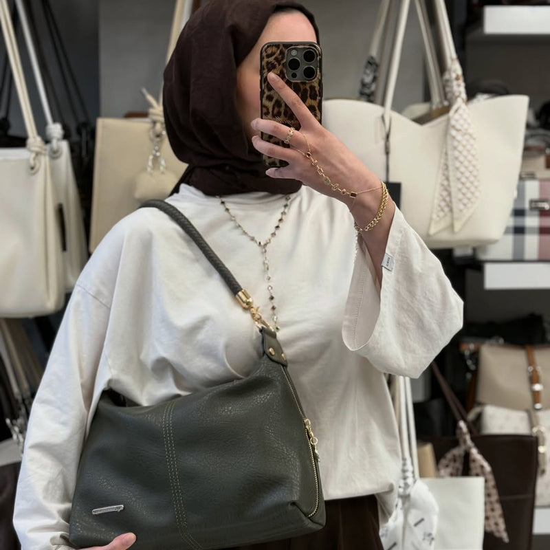Nas Bag Kadın Şık Örgülü Askılı Omuz ve Çapraz Çanta - 1515 - 30