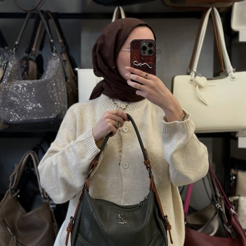 NASBAG Victoria Kumaş Çok Bölmeli Omuz Çantası - 1530 - 80